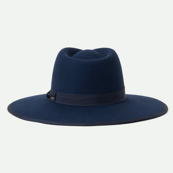 Chapeau Fedora Jo Rancher Feutre Laine Bleu marine - Brixton