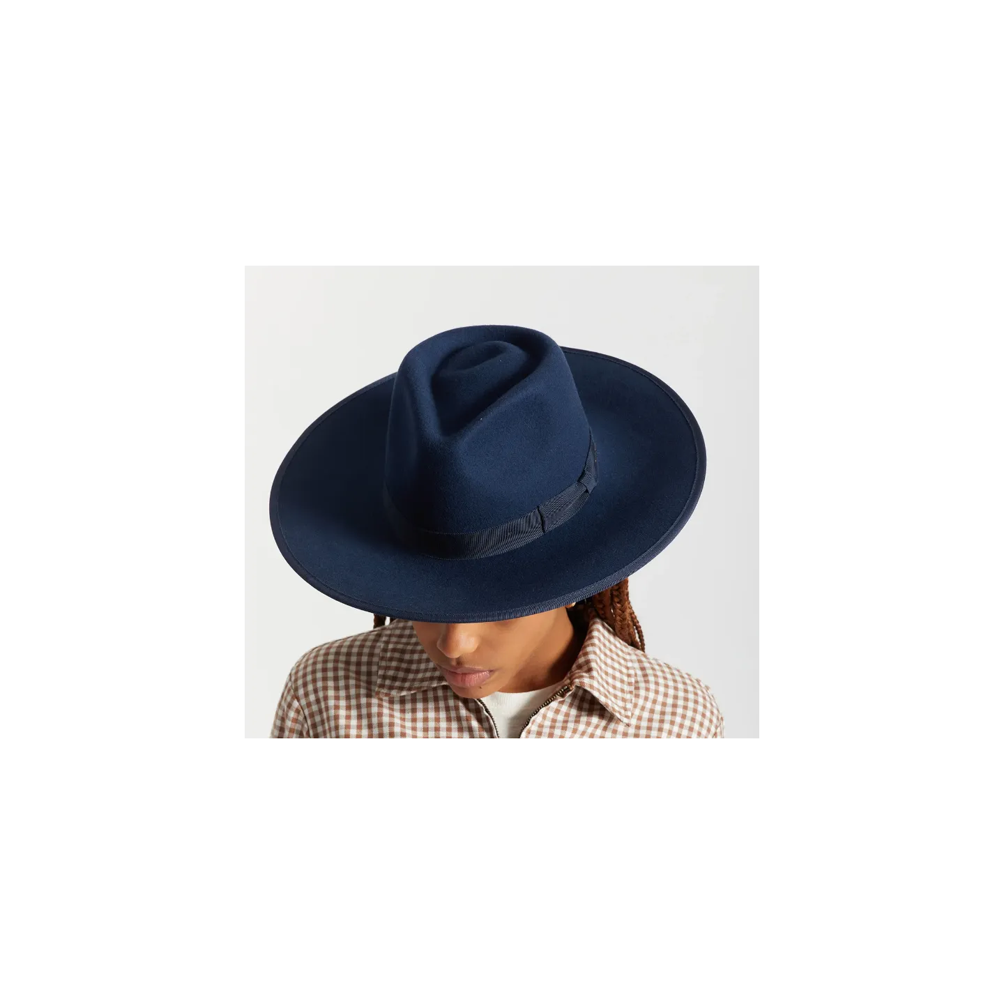 Chapeau Fedora Jo Rancher Feutre Laine Bleu Ciel - Brixton Référence : 17619