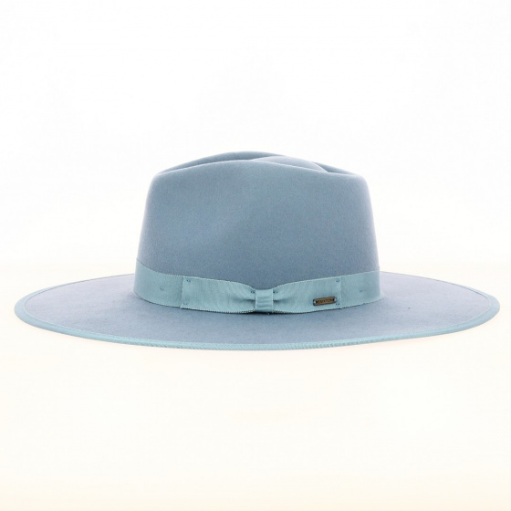 Chapeau Fedora Jo Rancher Feutre Laine Bleu Ciel - Brixton