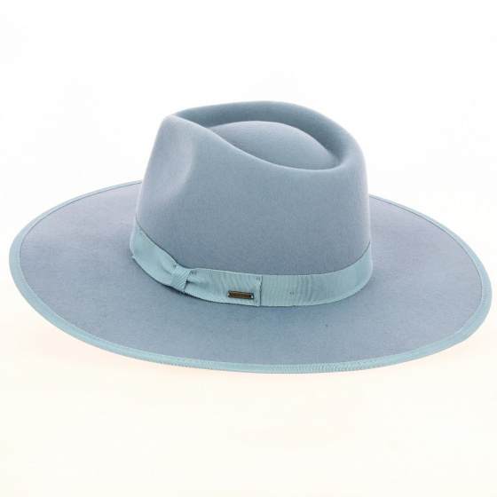 Fedora Jo Rancher Hat Light Blue Wool Felt - Brixton Fedora Jo Rancher Hat Light Blue Wool Felt - Brixton