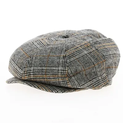 Casquette Brood à Carreaux Noir et Orange - Brixton