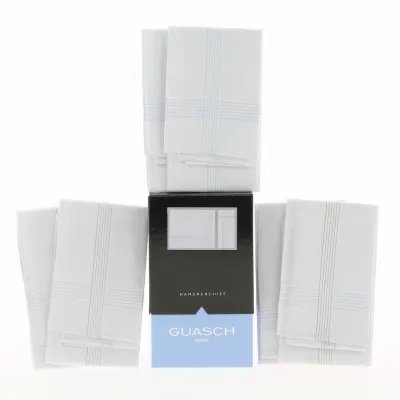 6 Mouchoirs Jacob Coton Blanc avec liseret coloré - Traclet