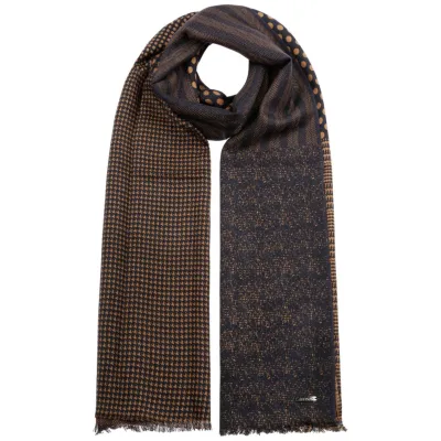 Écharpe Barrow Patchwork Laine Bleu et orange - Stetson