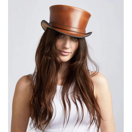 Hampton Leather Half Top Hat Camel - Head'nHome