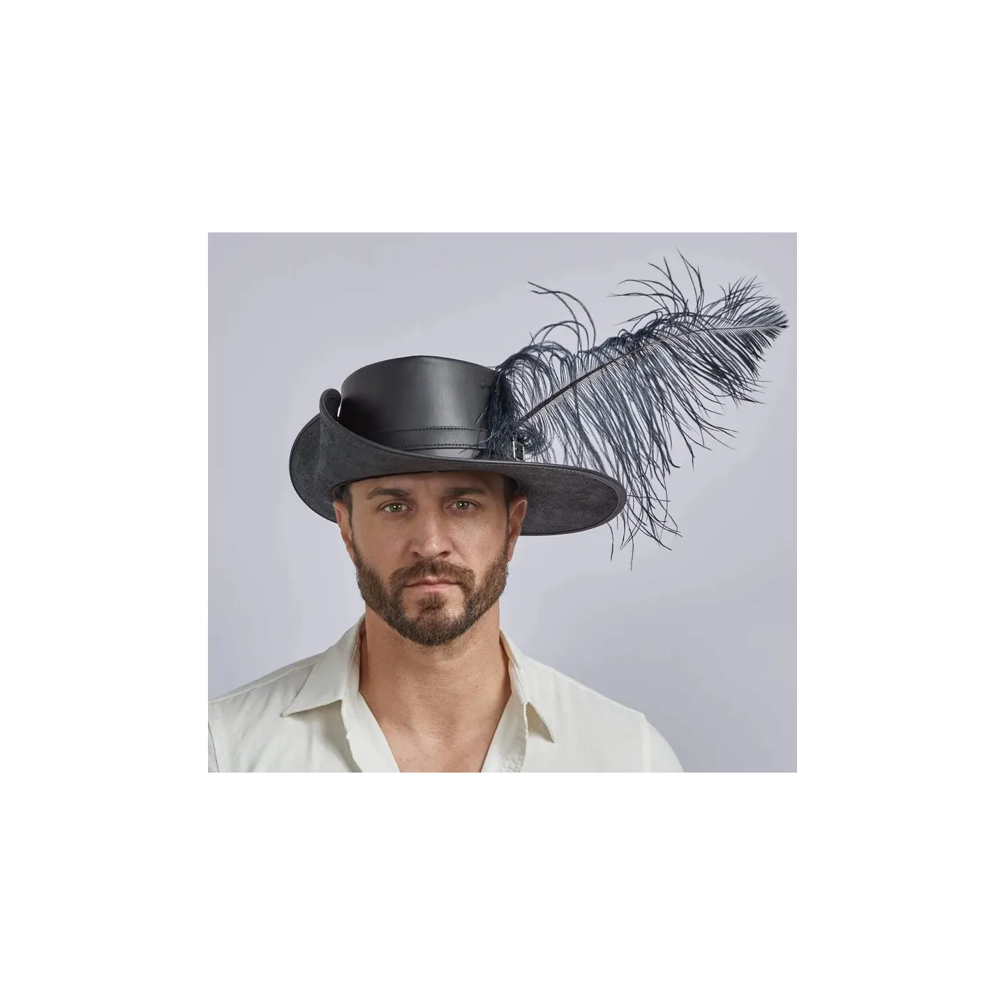 Chapeau grand bord cuir - achat chapeau grande taille Reference : 7598 | Chapellerie Traclet