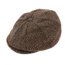 Casquette irlandaise laine Chevrons marron - Fléchet