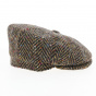 Irish wool cap brown chevrons - Fléchet