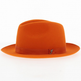 Fédora Le Chazelles Bright Orange Felt Hat - Fléchet