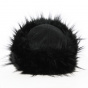 Tkhatch black leather and fur hat