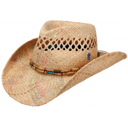 Cowboy Western Hat Natural Raphia Straw - Stetson