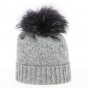 Miriade hat with grey Pompon - Kristo