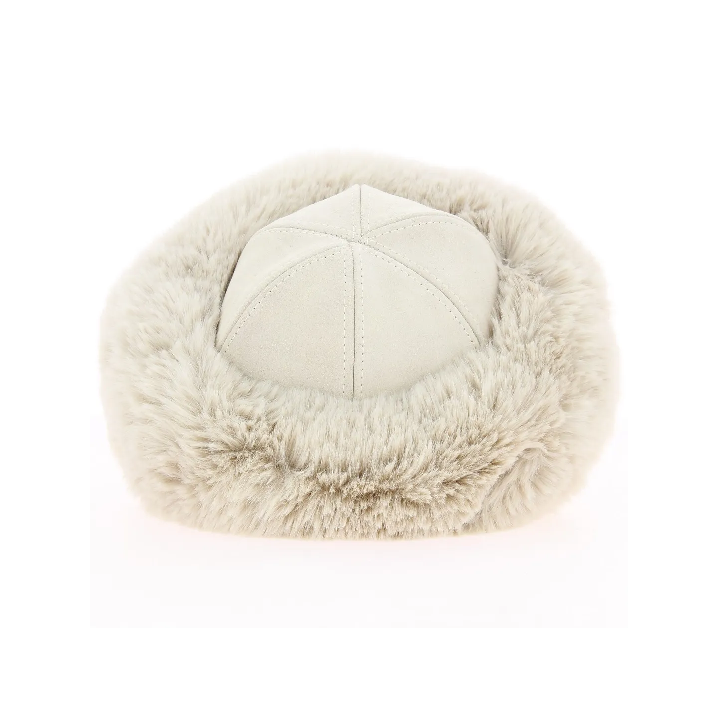 Toque Ivanova Ecru Leather & White Faux Fur - Traclet