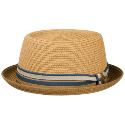 Stetson Scriba Toyo Porkpie Hat - Beige & Taupe Reference: 15391