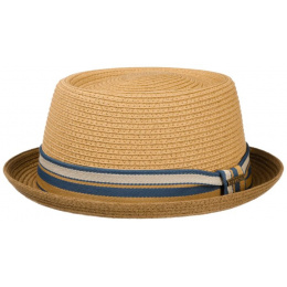 Stetson Scriba Toyo Porkpie Hat - Beige & Taupe