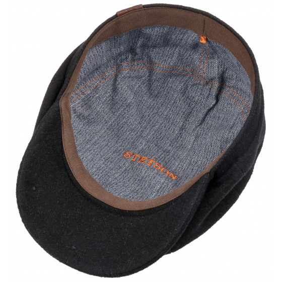 Stetson Black Wool Hatteras Cap Stetson Black Wool Hatteras Cap