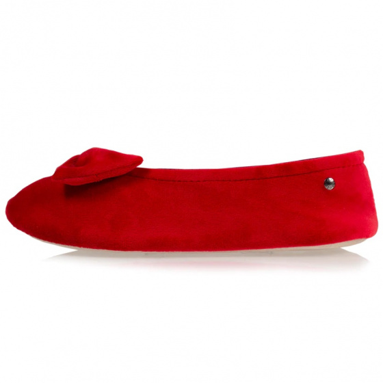 Chaussons Ballerines Femme Nœud Rouge - Isotoner Chaussons Ballerines Femme Nœud Rouge - Isotoner