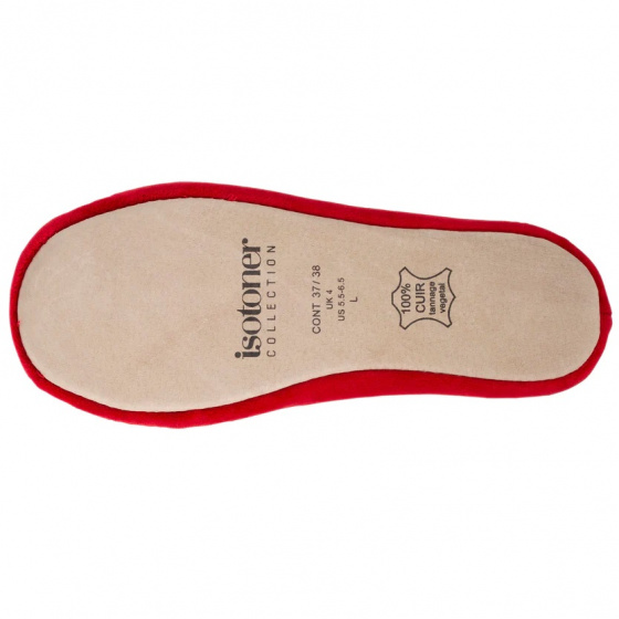 Women's ballerina slippers Red bow - Isotoner Women's ballerina slippers Red bow - Isotoner
