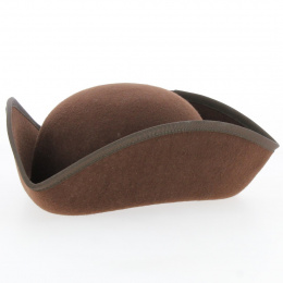 Mini Brown Wool Felt Tricorn - Traclet