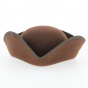 Mini Brown Wool Felt Tricorn - Traclet