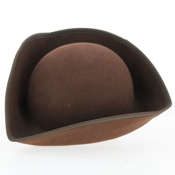 Mini Brown Wool Felt Tricorn - Traclet