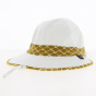 Louison" Baby Cap with Mustard Anti-UV chinstrap - Soway