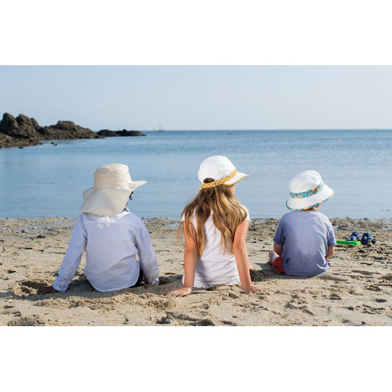 Louison Girl's Cap with Anti-UV Mustard Chin Strap - Soway