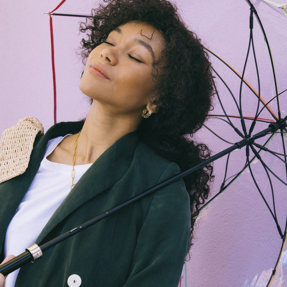 Women's cane umbrella Cloche Néon - Piganiol