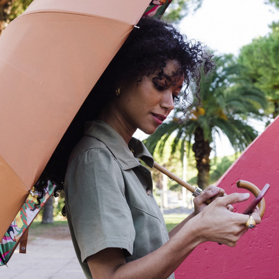 Parapluie femme canne Doublé Coco Banana - Piganiol Parapluie femme canne Doublé Coco Banana - Piganiol