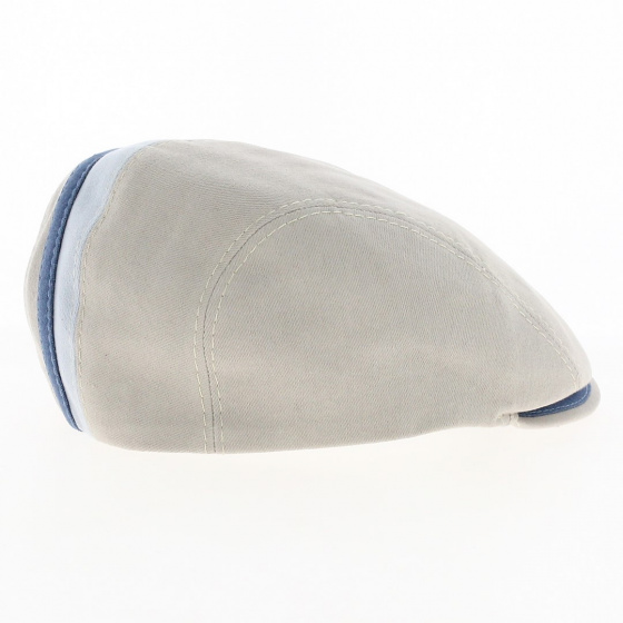 Doma Flat Cap Denim Jean Cotton Beige - Traclet Doma Flat Cap Denim Jean Cotton Beige - Traclet