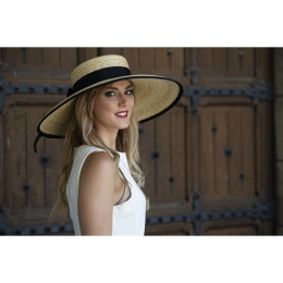 Carla Flat Crown Straw Wide Brim Hat - Traclet