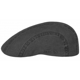 Madison Flat Washed Cotton Black Cap - Stetson
