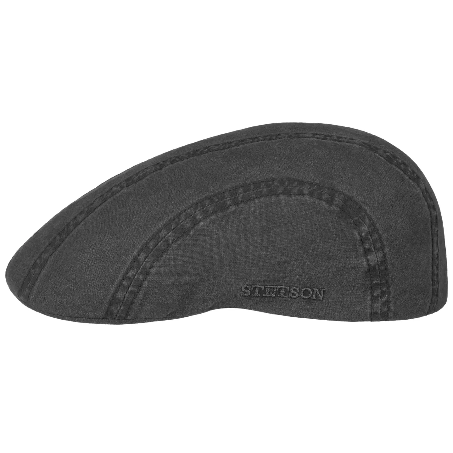 Madison Flat Washed Cotton Black Cap - Stetson