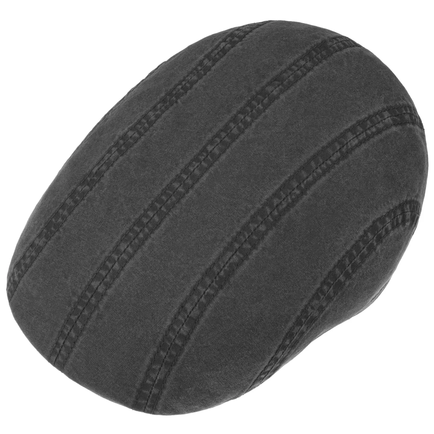 Madison Flat Cap Washed Black Cotton - Stetson Reference: 3371 | Traclet Hat Shop