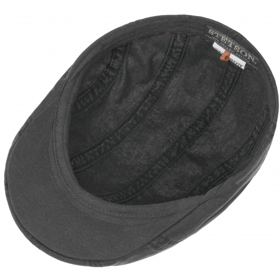 Casquette Plate Madison délavée Cotton Noire - Stetson Casquette Plate Madison délavée Cotton Noire - Stetson