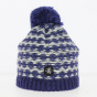 Bonnet Pompon Campagnard blue - Bonnet White