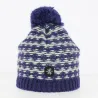 Bonnet Pompon Campagnard bleu - Bonnet Blanc