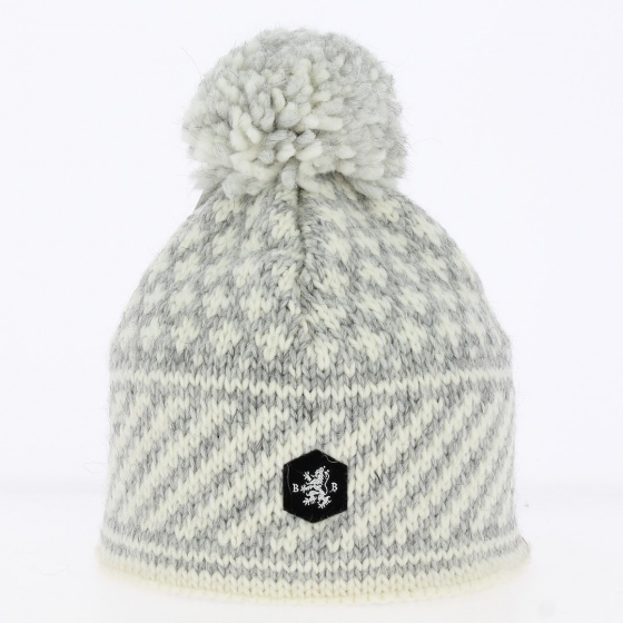 Bonnet Pompon Moisson - White Bonnet