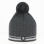 Bonnet Pompon Laine Sancy Gris - Blanc Bonnet