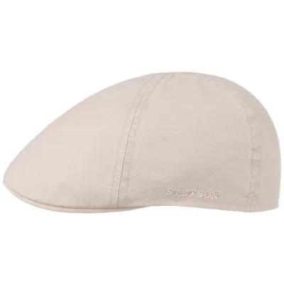 Beige Organic Cotton Flat Cap - Stetson