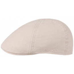 Beige Organic Cotton Flat Cap - Stetson