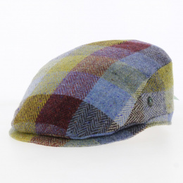 Relax Wool Patchwork Flat Cap Blue - City Sport