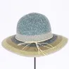 Michela Straw Paper Blue Denim Capeline - Traclet