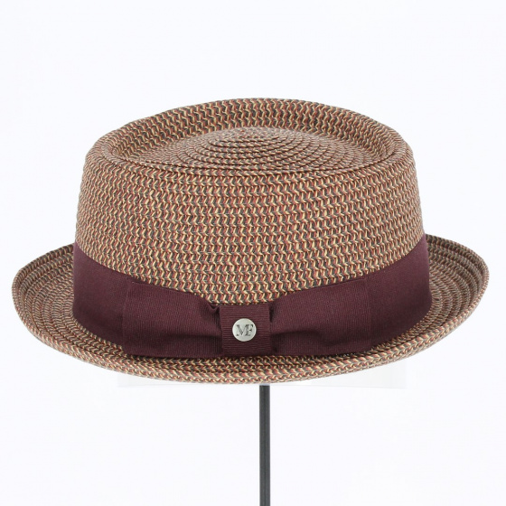 PorkPie Indian Wells Hat Bordeaux Paper - Traclet