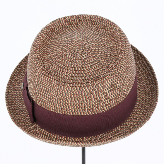 PorkPie Indian Wells Hat Bordeaux Paper - Traclet