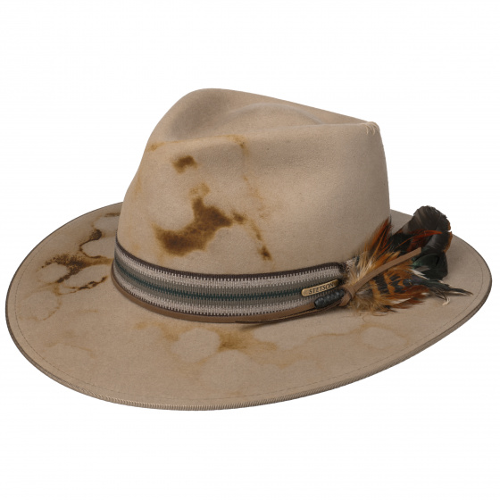 Stetson Outdoor Beige Fur Felt Fedora Hat