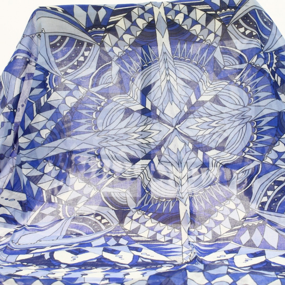 Echarpe Coton Mandala Bleu - Barts