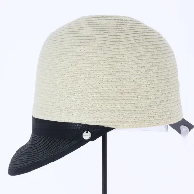Casquette Cubaine Paille Papier Blanc et Noir - Traclet