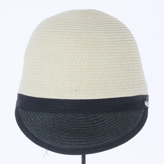 Casquette Cubaine Paille Papier Blanc et Noir - Traclet Casquette Cubaine Paille Papier Blanc et Noir - Traclet