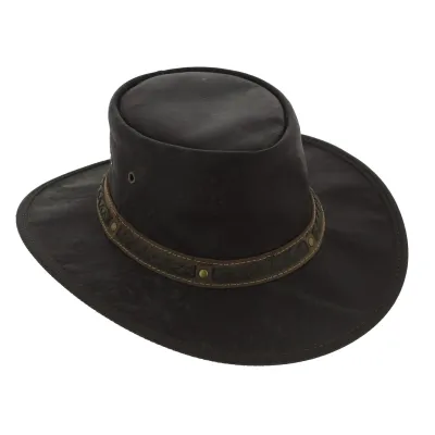 Chapeau Cuir Kangourou Squashy Noir - Barmah