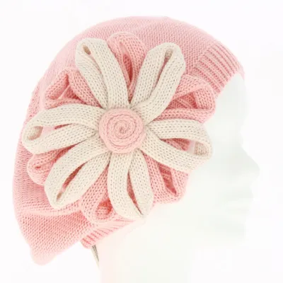 Béret Irma Coton Fleur rose - BeBeret